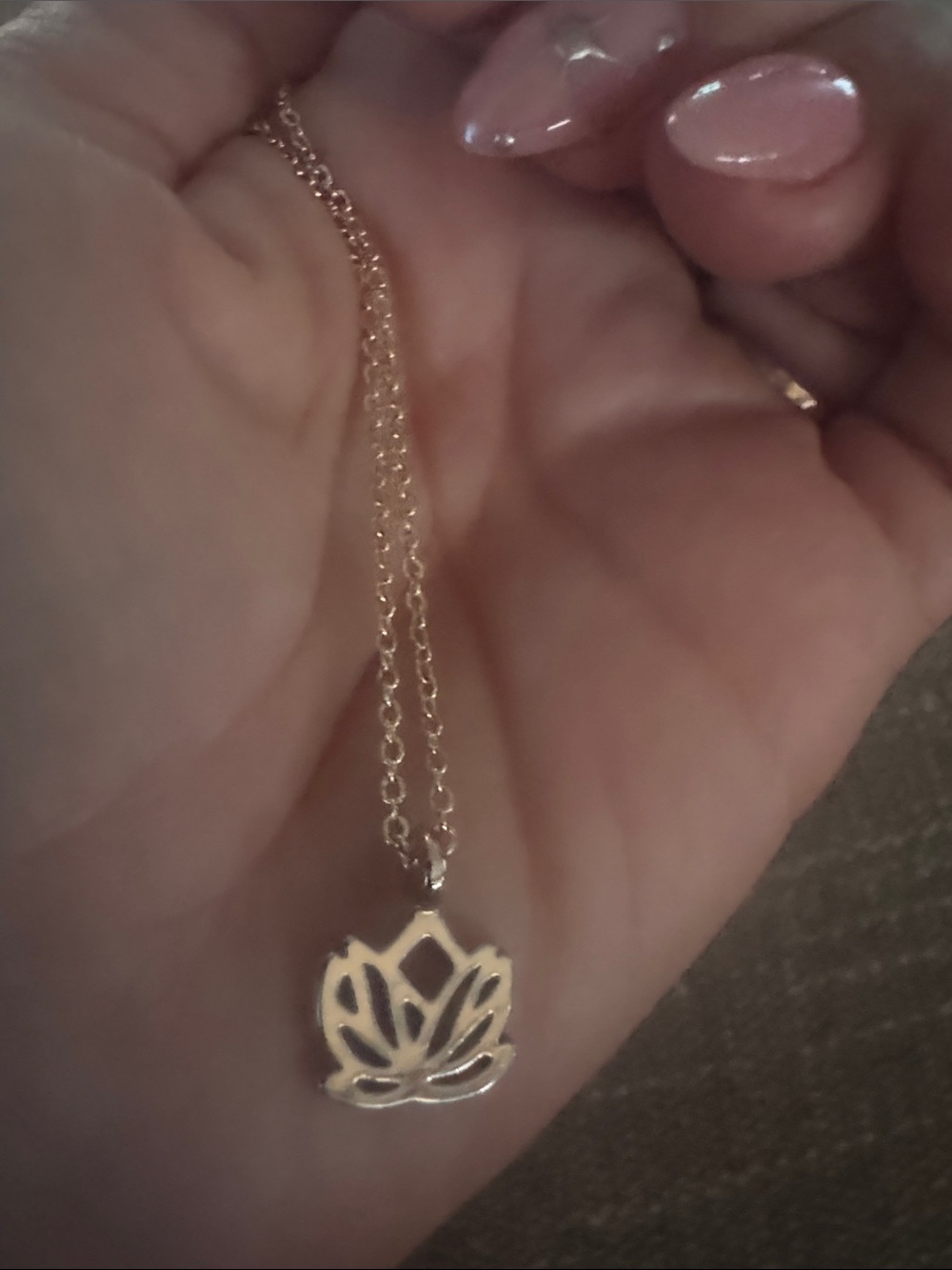 Gold Lotus Pendant Necklace - Women Jewelry